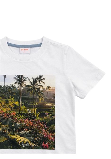 T-shirt bambino bianca in cotone SUN68 | T36310BIANCO