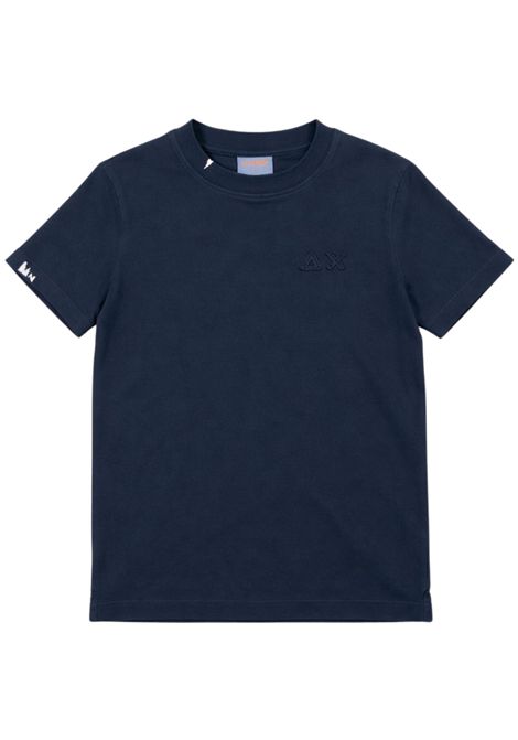 T-shirt bambino blu in cotone SUN68 | T36313BLU