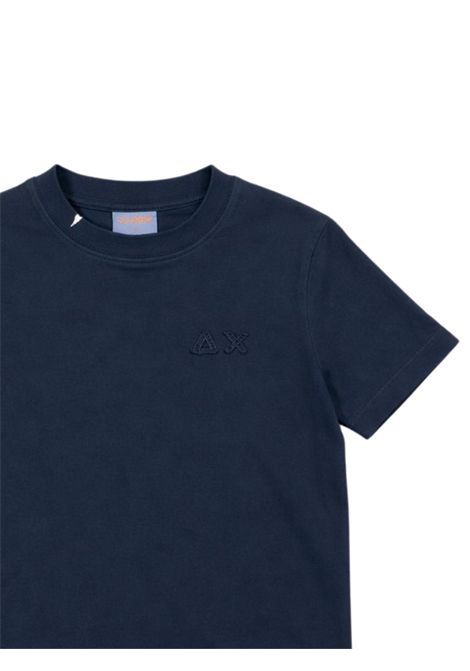 T-shirt bambino blu in cotone SUN68 | T36313BLU
