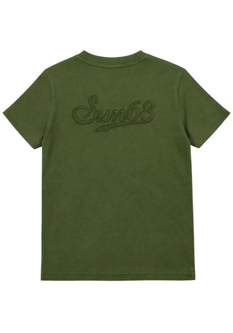 T-shirt bambino verde in cotone SUN68 | T36314VERDE
