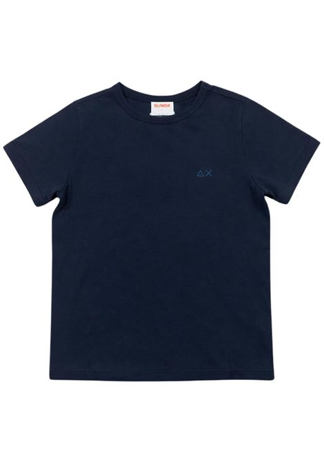 T-shirt bambino blu in cotone SUN68 | T36315BLU