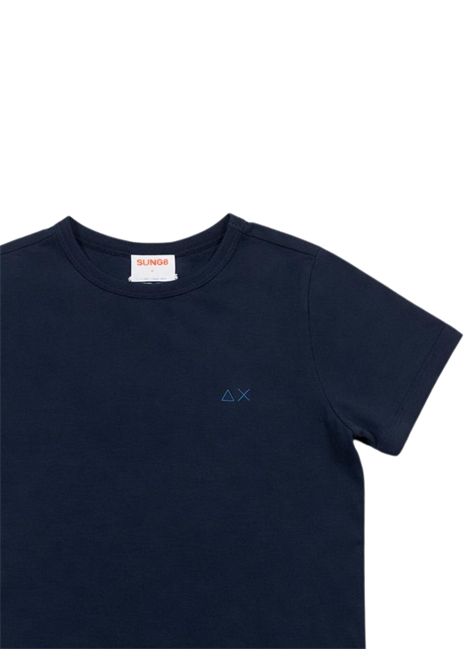 T-shirt bambino blu in cotone SUN68 | T36315BLU