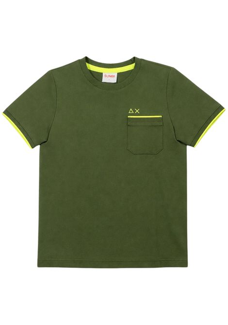 Green cotton T-shirt for children SUN68 | T36319VERDE