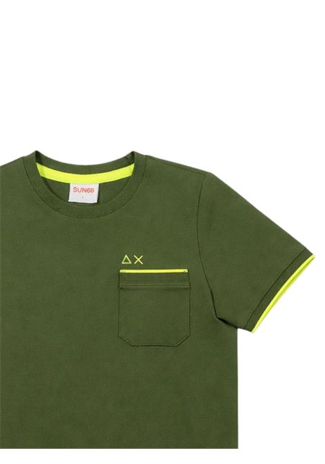 T-shirt bambino verde in cotone SUN68 | T36319VERDE