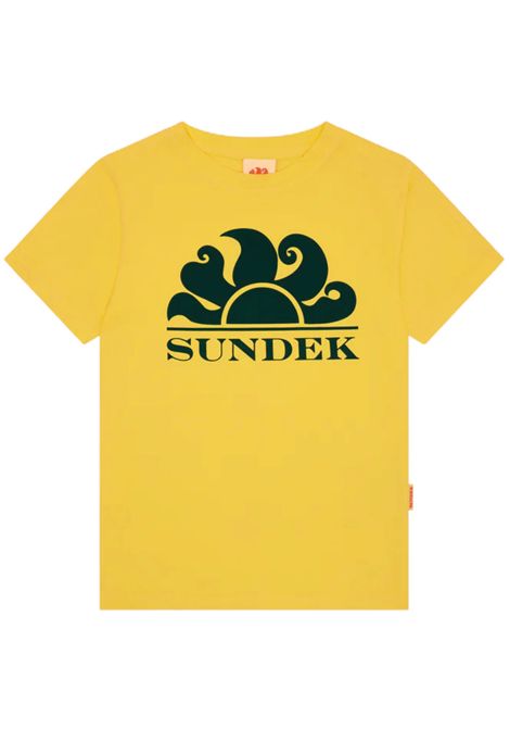 T-shirt bambino gialla in cotone SUNDEK | 8523GIALLO