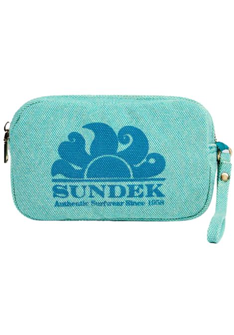 Pochette unisex verde in cotone SUNDEK | AW910ABCA/MAVERDE ACQUA