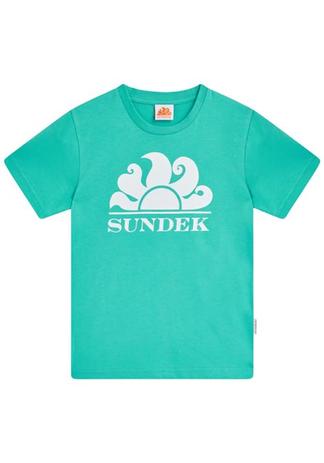T-shirt unisex verde acqua in cotone SUNDEK | B021TEJ7800/MAVERDE