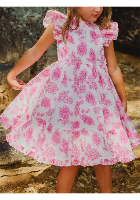 Abito bambina bianco/fucsia in cotone Tartine et Chocolat | CA30322/ANBIANCO/FUCSIA