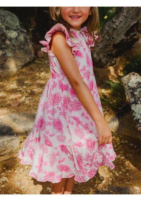 Abito bambina bianco/fucsia in cotone Tartine et Chocolat | CA30322/ANBIANCO/FUCSIA