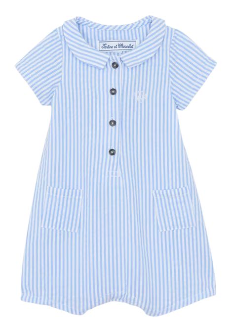Pagliaccetto neonato azzurro in cotone Tartine et Chocolat | CA33061/ANAZZURRO