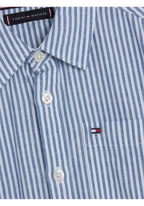 Camicia bambino in cotone TOMMY HILFIGER | KB0KB08142/MOBIANCO/BLU