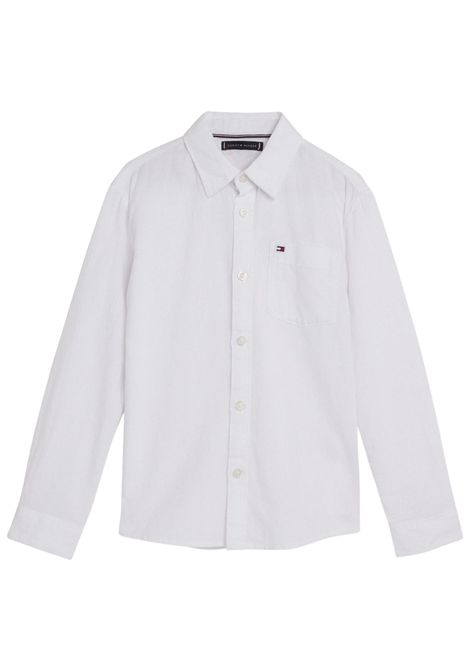 Camicia bambino bianca in cotone TOMMY HILFIGER | KB0KB08142/MOBIANCO