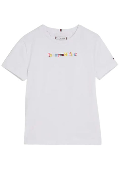T-shirt bambino bianca in cotone TOMMY HILFIGER | KG0KG07263/MOBIANCO