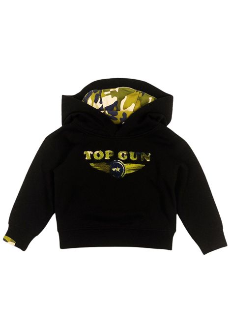 Felpa bambino nera in cotone TOP GUN | 02G0518/MANERO