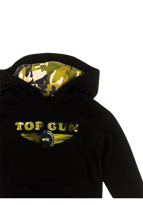 Felpa bambino nera in cotone TOP GUN | 02G0518/MANERO