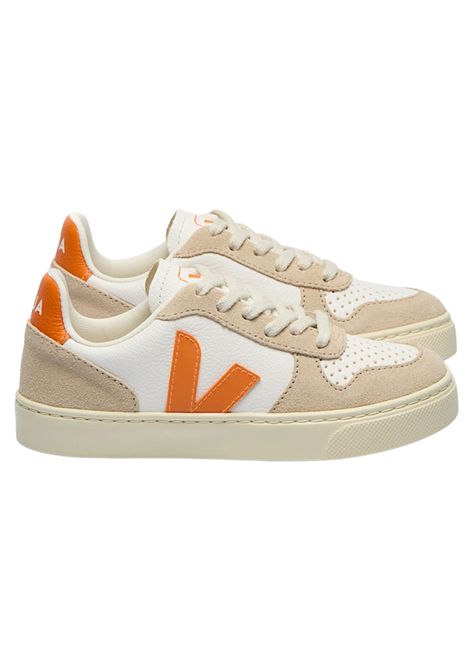 Scarpe unisex bianco/arancio in pelle VEJA | CX0520652C/PIABIANCO/ARANCIO