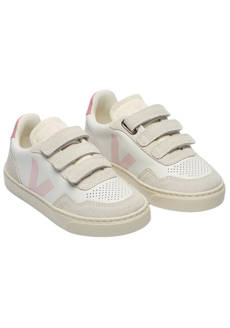 Scarpe unisex bianco/rosa in pelle VEJA | V900/DELBIANCO/ROSA