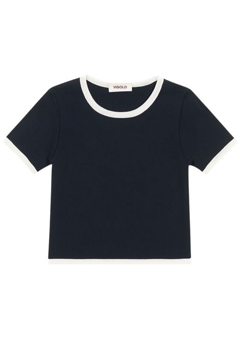 Maglia bambina nera in viscosa VICOLO | 3146W00301/MONERO