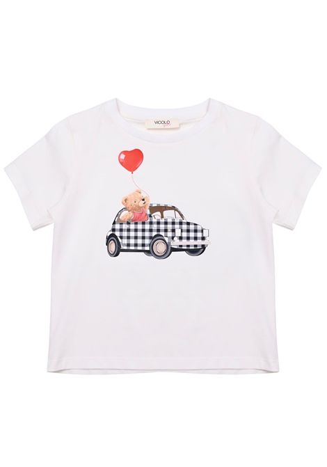 T-shirt bambina panna in cotone VICOLO | M00219/DEBPANNA