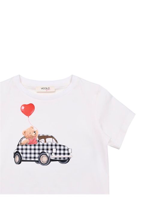T-shirt bambina panna in cotone VICOLO | M00219/DEBPANNA