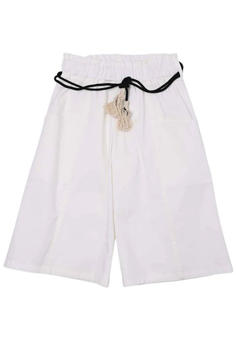 Pantalone bambina bianco in cotone VICOLO | S00349/DEBBIANCO