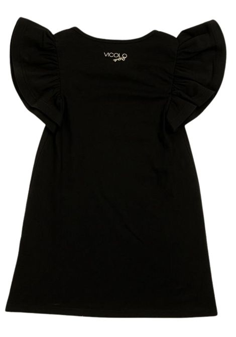 Abito bambina nero in cotone VICOLO | V00369/DEBNERO