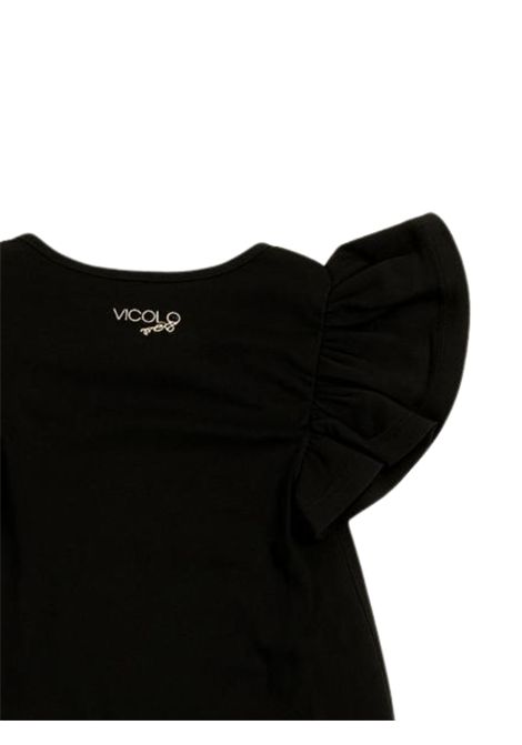 Abito bambina nero in cotone VICOLO | V00369/DEBNERO