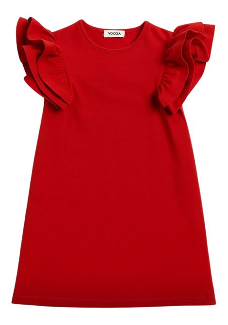 Abito bambina rosso in cotone VICOLO | V00369/DEBROSSO