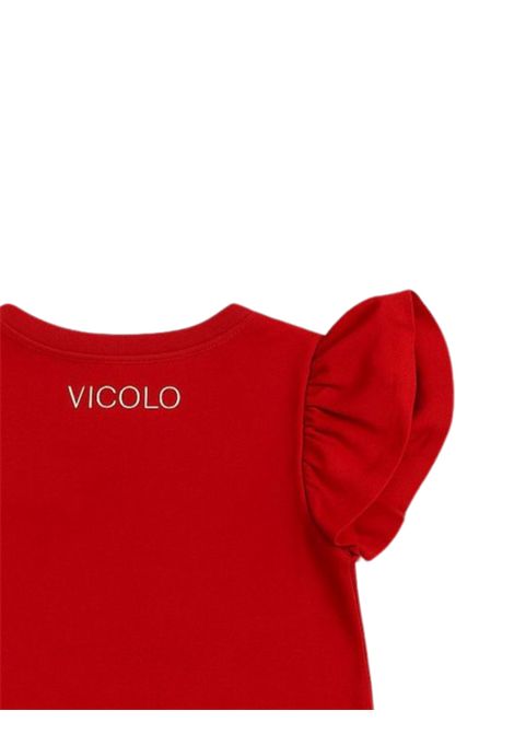 Abito bambina rosso in cotone VICOLO | V00369/DEBROSSO