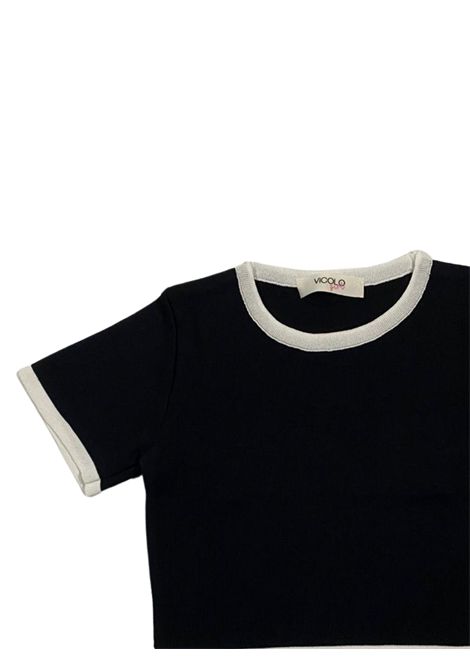 T-shirt bambina nera in viscosa VICOLO | W00301/DEBNERO
