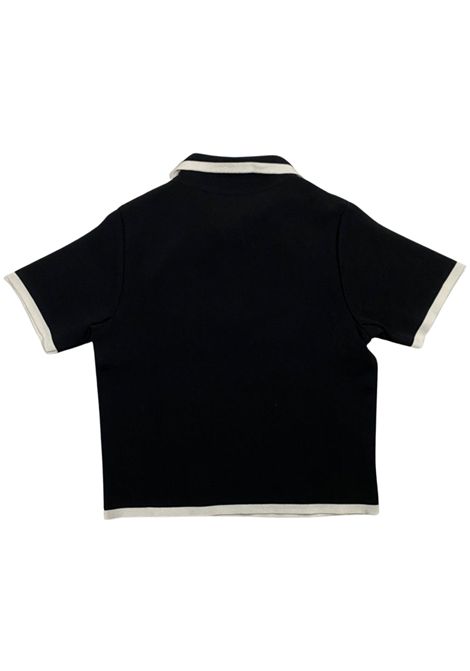 Polo bambina nera in viscosa VICOLO | W00303/DEBNERO
