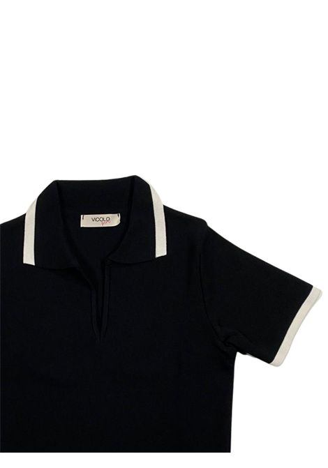 Polo bambina nera in viscosa VICOLO | W00303/DEBNERO