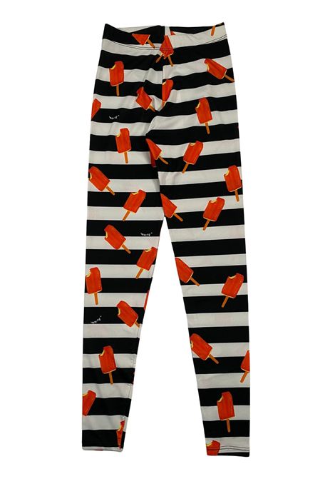 Leggins bambina in fantasia bianco/nero WHITE KIDS | LEGICE/FIBIANCO/NERO