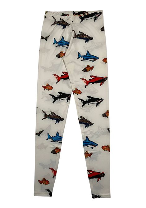 Leggins bambina in fantasia bianco WHITE KIDS | LEGSHARK/FIBIANCO