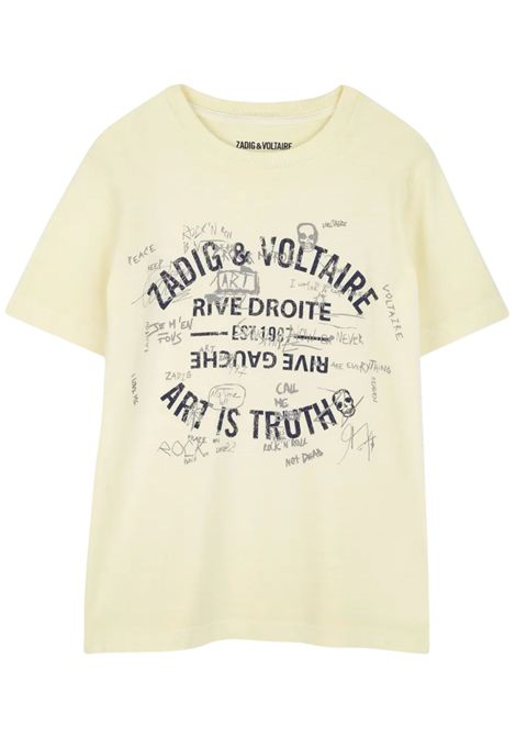 T-shirt bambino gialla in cotone Zadig & Voltaire | X60367/CEGIALLO