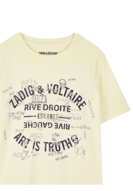 T-shirt bambino gialla in cotone Zadig & Voltaire | X60367/CEGIALLO
