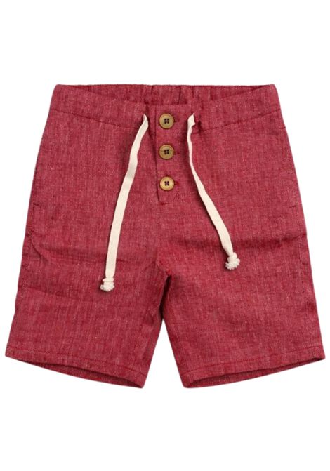 Bermuda neonato in cotone e lino ZHOE & TOBIAH | 7ZP0SEY3A/CEROSSO
