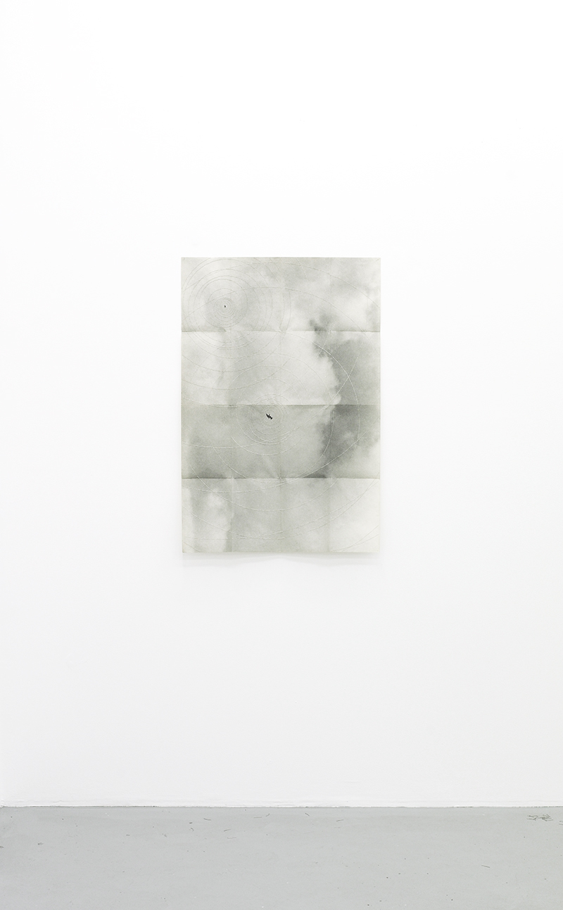 LUKE PARKER Double Pulse, 2017 metallic thread on paper