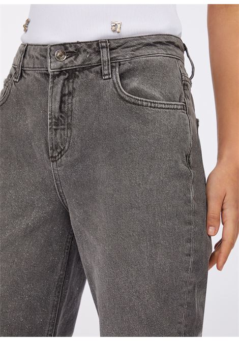straight fit hogh waist glitter LIU JO BLUE DENIM | Jeans | UF5019D4927N9935