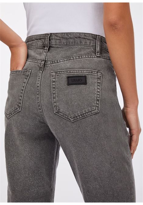 straight fit hogh waist glitter LIU JO BLUE DENIM | Jeans | UF5019D4927N9935