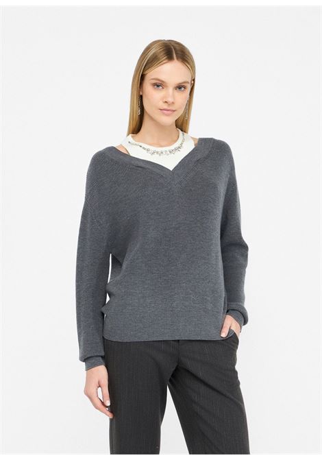 scollo v swaroski con canotta  over LIU JO white | Maglia | MF5126MA85Q03738