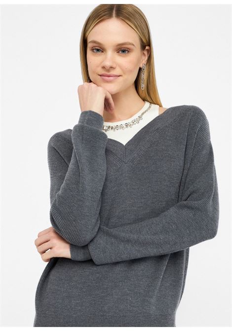 scollo v swaroski con canotta  over LIU JO white | Maglia | MF5126MA85Q03738