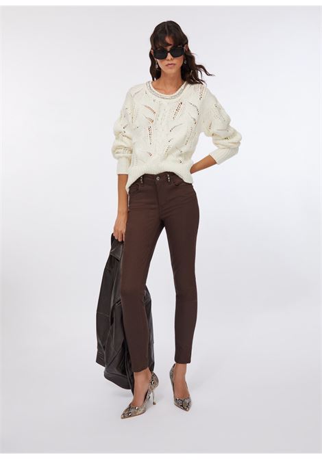 maxi treccia baguette giro collo LIU JO white | Maglia | MF5452MA37R10701