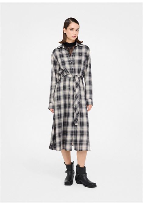 chemisiere tartan pizzo scollo LIU JO white | Abito lungo | MF5492T107AT9236