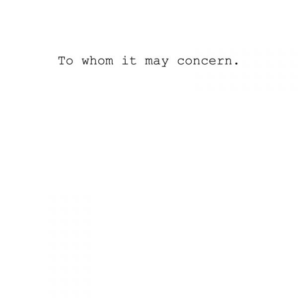 To whom it may concern.