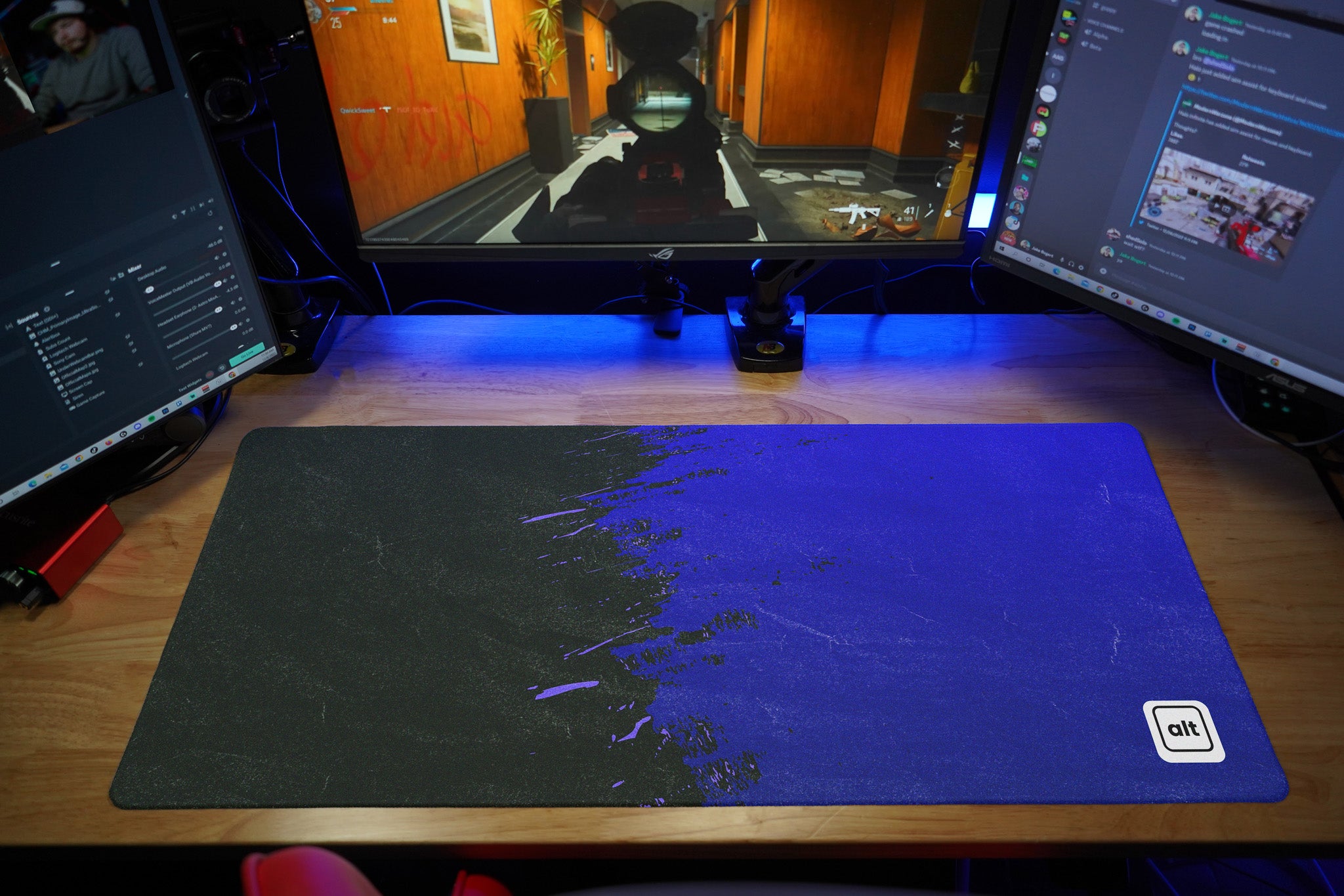 Blue Paint Spill Mousepad