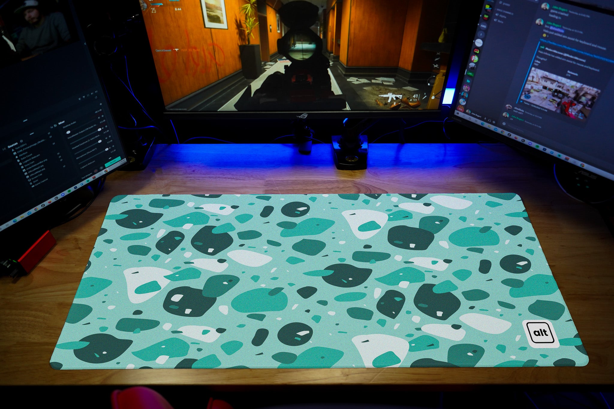 Blue Terrazzo Mousepad