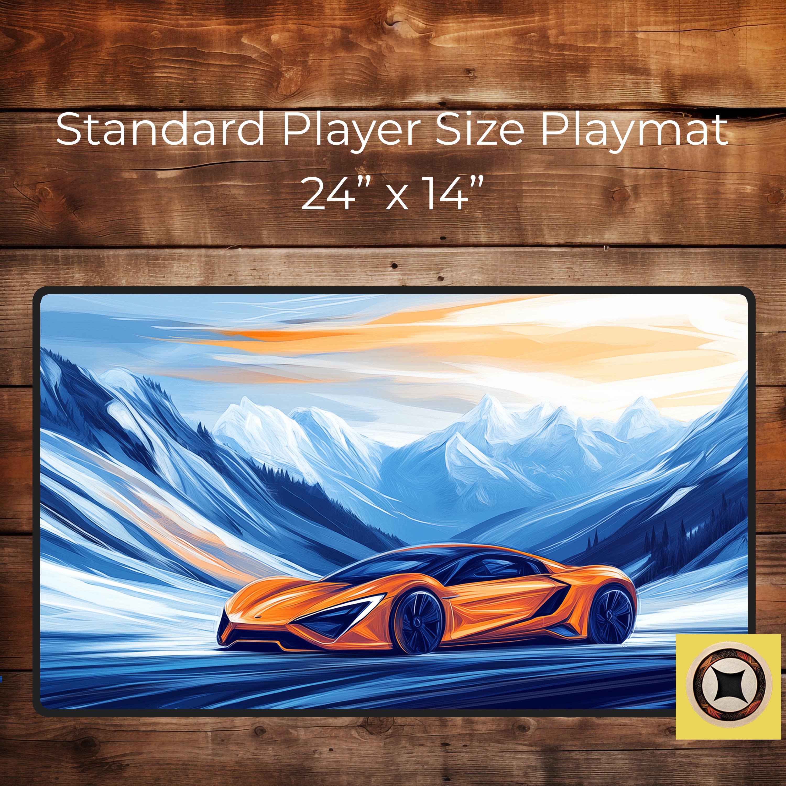 Bold Orange Supercar on Mountain Desk Mat – Unique Racing Mous Bold Orange Supercar on Mountain Desk Mat – Unique Racing Mous