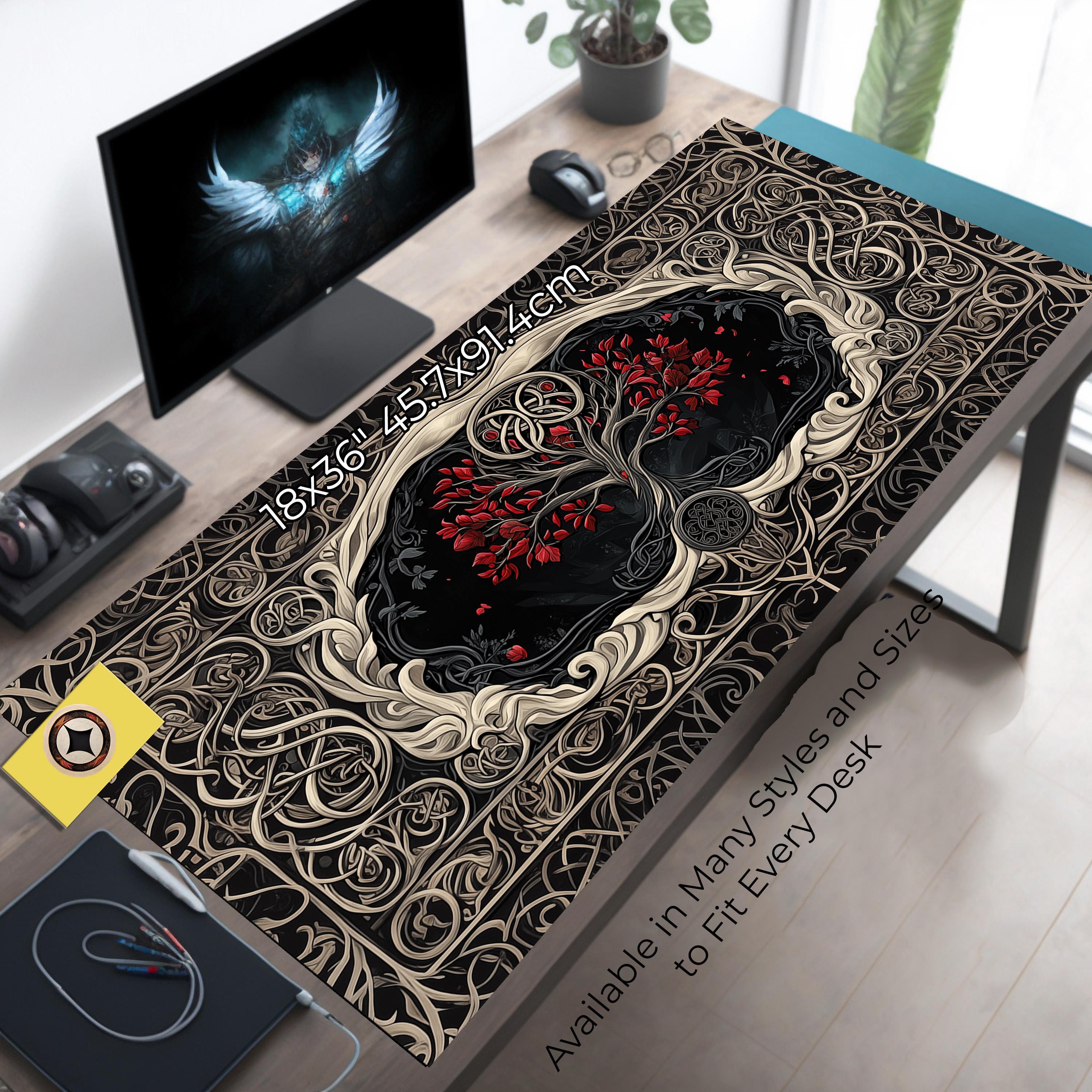 Celtic Tapestry with Crimson Blossoms Art TCG Playmat Desk Pad – Giant Mousepad XL – Big Desk Mat Mouse Pad – Fantasy Aesthetic De Celtic Tapestry with Crimson Blossoms Art TCG Playmat Desk Pad – Giant Mousepad XL – Big Desk Mat Mouse Pad – Fantasy Aesthetic De