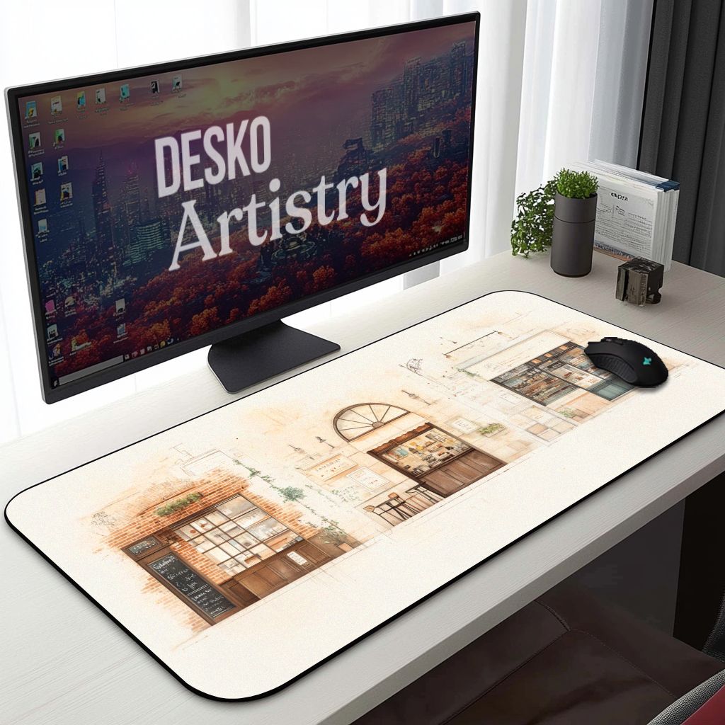 European Cafe Desk Mat Artistic Sketchbook Style Elegant Minimalist Art Mouse Pad European Cafe Desk Mat Artistic Sketchbook Style Elegant Minimalist Art Mouse Pad
